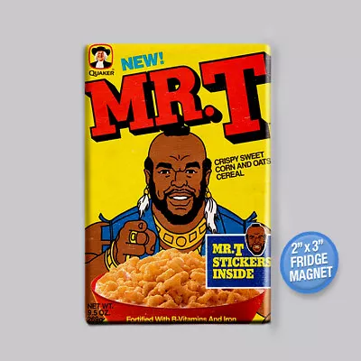 MR. T CEREAL - 2  X 3  FRIDGE MAGNET (vintage Box Retro Art Toys Mister Mr) • $6.99