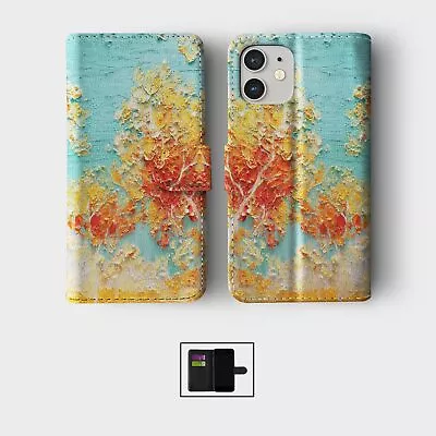 Wallet Flip Phone Case For Iphone 15 14 13 12 11 Se 8 Pro  Purple Oil Painting • £8.99