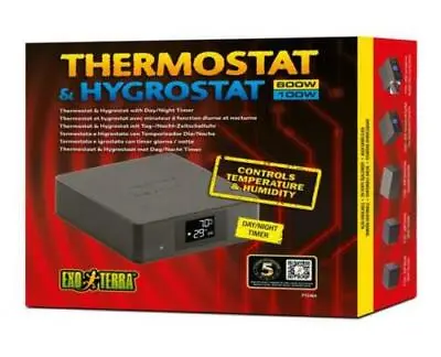 Exo Terra 600w Dimming Thermostat & 100w Hygrostat In One Twin Socket Day Night • £99.99