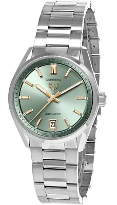 TAG HEUER Carrera Date AUTO 36MM SS Green Dial Women's Watch WBN2312.BA0001 • $2550