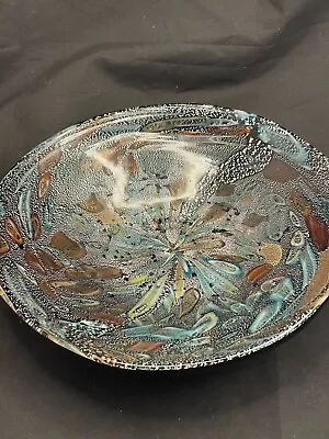 VINTAGE 1950s -1960’s MURANO ITALIAN Adventurine Black ART GLASS BOWL • $85