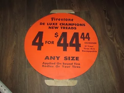 Vintage Firestone Dealer Ad 1957 Tire Insert  Deluxe Champions sign • $33