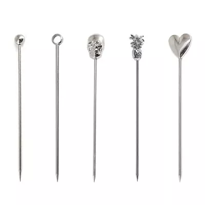 10 Pack Toothpick Reusable Cocktail Skewers Metal Cocktail Pick For Fruit • £5.20