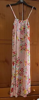 Matalan White Bright Floral Strappy Stretch Bust & Waist Tiered Maxi Dress UK16 • £12.99