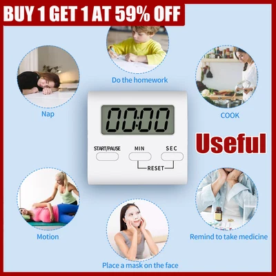 £3.85 • Buy Magnetic Digital Kitchen Timer Alarm Clock Minute Countdown LCD For Cooking UK