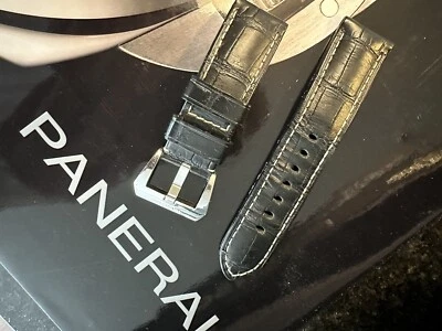 $189 • Buy Authentic Panerai 24mm X 22mm Black Alligator Strap W/ Tang OEM