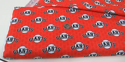 Cooperstown MLB SF GIANTS Cotton Fabric BY THE YARD (60442) Alternate Orange • $8.99