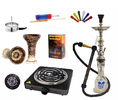 £69.99 • Buy 30  Genune Khalil Mamoon Shisha Beginners Kit, Coil Burner, Phunnel, Coal, Tips