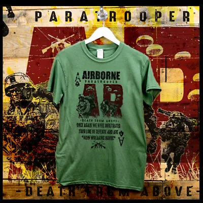 Airborne Paratrooper T-shirt Army Special Forces Ranger Jump Wings Combat Quote • $19.99