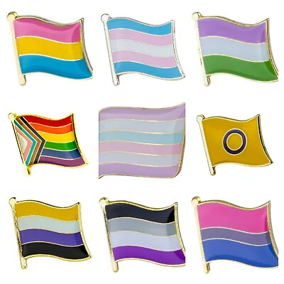 LGBTQ CURVED FLAG Enamel Pin Badge Brooch Fashion Gift Jewellery Gay Pride • $6.35