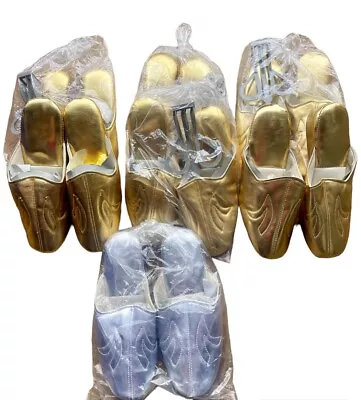 Lot Of 7 Vintage Gold Wedge House Slippers • $59.99