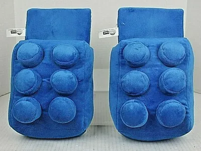 Think Geek Novelty Building Blocks Slippers Adult OSFM Plush Blue Slip-ons EUC • $19.90