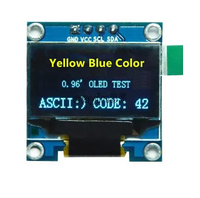0.96  Blue &Yellow I2C IIC 128X64 OLED Serial LCD LED Display Module For Arduino • $2.49