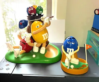 M&M M&Ms Lot X 2 CANDY LOLLY DISPENSER LARGE GOLF & BLUE SMALL PUTTING GOLF • $29.99