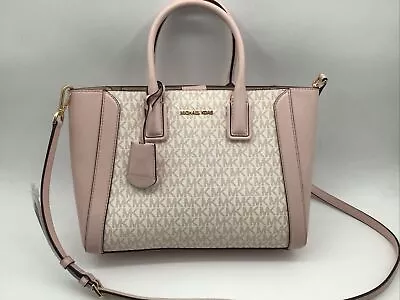 Michael Kors Kali Medium Signature PVC Satchel Handbag Purse Authenticated • $31