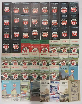 HUGE LOT Vtg 60's MAPS Phillips 66 Texaco State Road Gas Station Advertising Oil • $14.99