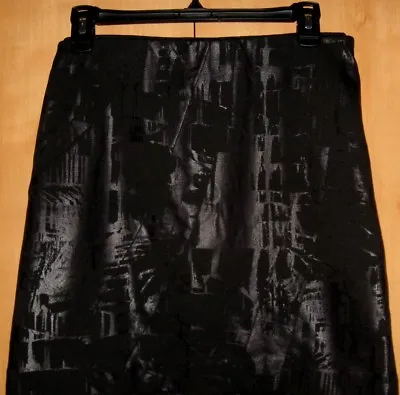 Simply Vera Wang Black On Black Print Ponte' Mini Skirt Large - Nwot • $15