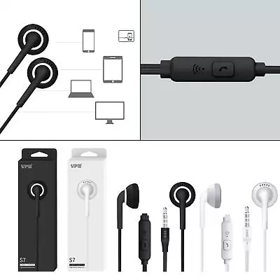 £4.80 • Buy S7 3.5mm Earphone In-Ear Flat Wired With Mic Headphones   For Smartphones