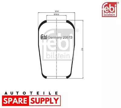 Spring Bellows Air Suspension Febi Bilstein 20673 • $48.91