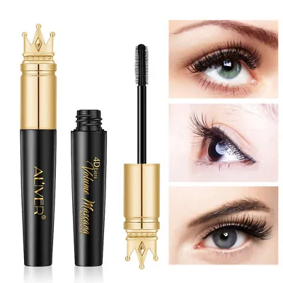 Black 4D Silk Fiber Eyelash Mascara Extension Makeup Waterproof Kits Eye Lashes • $12.90