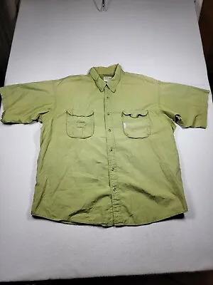 Cabellas 2XL Men's Short Sleeve Button Up Fishing Shirt Green • $12.16
