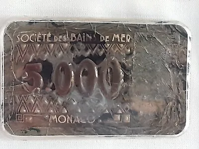 Antique Société Des Bains De Mer De Monaco RARE 5000 FRANC CHIP MARKER Casino • $60