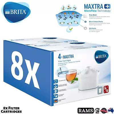 8 X Pack Brita Maxtra Water Filter Cartridges Purifier Genuine Vacuum Package  • $77.99