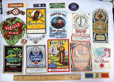 Paper Ephemera Lot 60 Assorted Vintage WINE DRINK SODA LABELS Lot #18 • $18.50