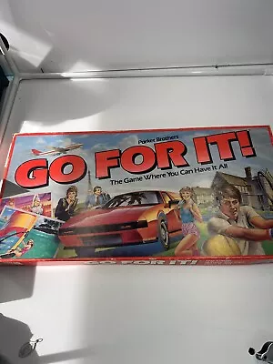 Go For It! Board Game Parker Brothers 100% COMPLETE 1985 VINTAGE RARE! 4/16 • $22.99