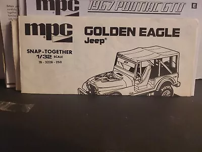 MPC Golden Eagle Jeep 1/32 #78-3226-250 (Instructions Only) No Kit/ Parts • $5