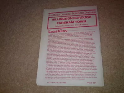 HILLINGDON BORO' V FAREHAM TOWN - JAN 3 1981 • £3.99