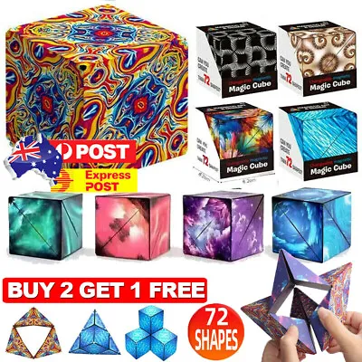 $12.79 • Buy Variety Changeable Magnetic Magic Cube 3D Hand Flip Puzzle Anti Stress Gift Toys