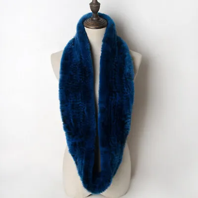 100% Real Rex Rabbit Fur Scarves/ Collar / Fur Wraps /cape Women Neck Covers • $39.99