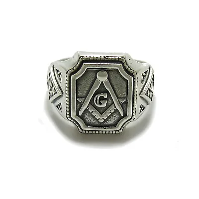 Genuine Sterling Silver Men's Masonic Ring Hallmarked Solid 925 R001781 Empress • £23