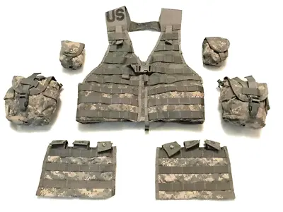 7 PC US MILITARY ACU Rifleman Set - Fighting Load Carrier FLC Vest + 6 POUCH VGC • $39.90