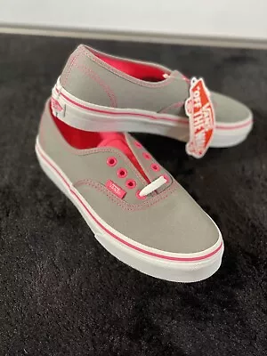 Brank New Authentic Vans - Kids / Junior UK Size 2 (Neon Pop) Frost Grey / Pink  • £30