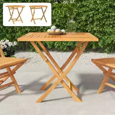 Outdoor Dining Table Folding Patio Table Garden Furniture Solid Teak Wood VidaXL • $206.99