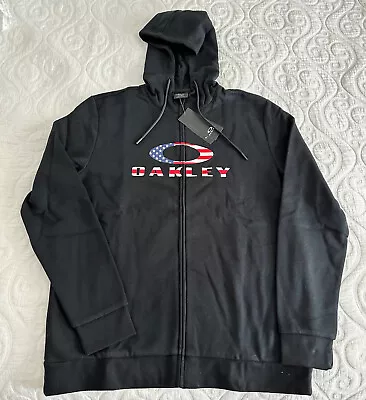 New Oakley Bark Fullzip USA Hoodie • American Flag Logo • Men's Large L • $34.54