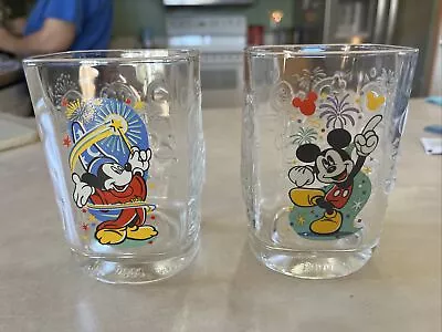 LOT OF 2 ~ McDonald's Disney World Mickey Mouse Millennium 2000 Square Glasses • $9.95