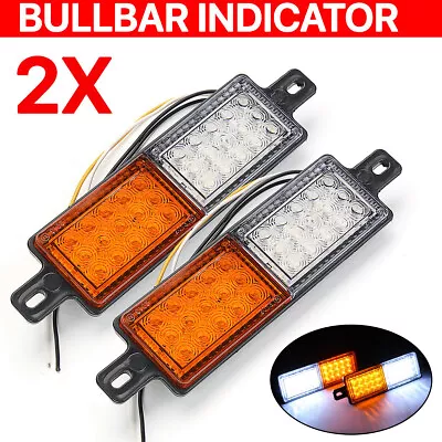 LED Bullbar Indicator Lights Front Park DRL Amber White For ARB TJM Marker Lamp • $35.16