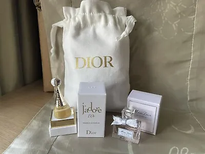 Dior  Gift Set White  Pouch  Containing 5ml  Miss Dior EDP  3.5ml J'Adore L'or • £35