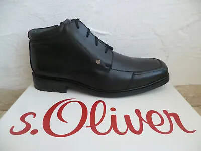 S.Oliver Ankle Boots Laced Boots Black Leather New • $85.50