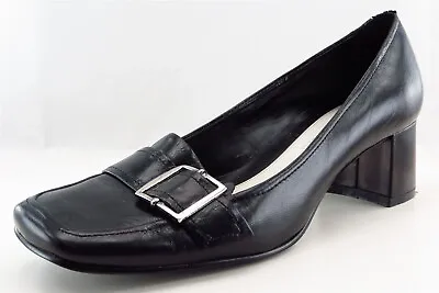 Enzo Angiolini Loafers Black Leather Women Shoes Size 7 Medium • $16.50