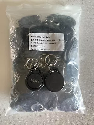 100 Key Fobs Proximity Fob Works With HID ProxKey 1346 26-Bit H10301 125kHz Lot • $200