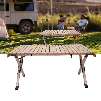Wooden Camping Table Outdoor Folding Picnic Desk 140 Kg Max Load Portable AU • $63