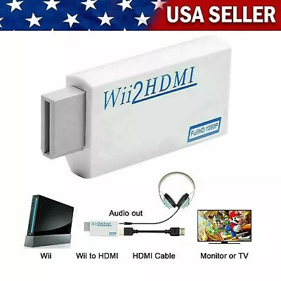 Wii To HDMI Converter 1080p HD Adapter With 3.5 Mm Audio Wii HDMI For Projector • $4.26