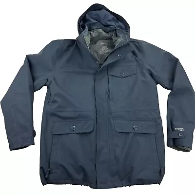 LL Bean Mens TEK Primloft 3-in-1 Quilted Jacket/Coat Blue Hooded • LARGE TALL LT • $64.99