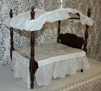 Vintage 1940'S HALL'S LIFETIME TOYS Doll CANOPY BED Nice BIG Size! • $9.99