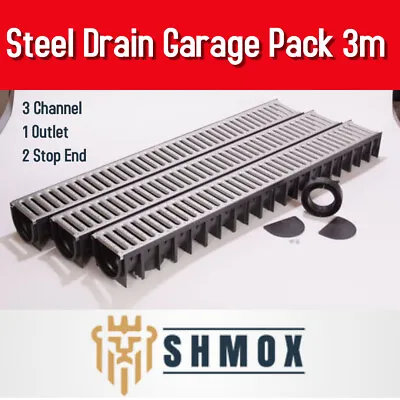 Drainage Channel Garage Pack 3 M Galvanized Grating • £39.90