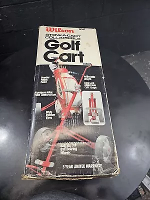 Wilson Golf Bag  Push-Pull Cart Easy Folding/Collapsible  Vintage Red In Box  • $74.99